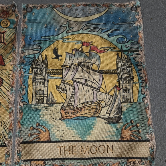 Small Tarot Card Tapestries The Sun, The Moon, and The Stars - Picture 3 of 5